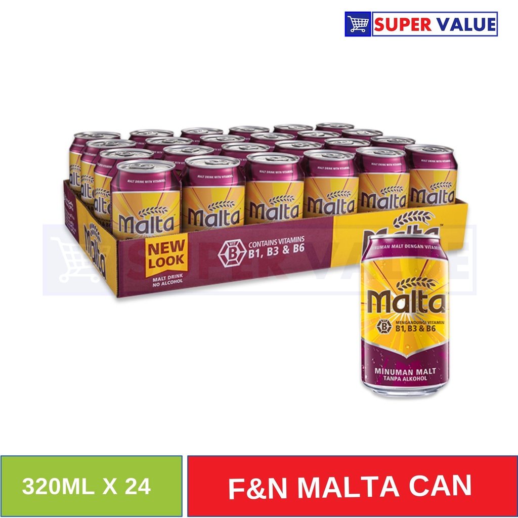 Malta Drinks 320ml 24Can/Carton HALAL Malta Can Drink Malta Malt Drink