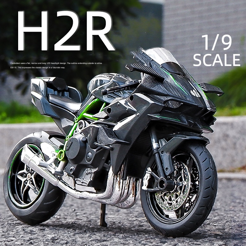 1:9 Large Scale Motor Kawasaki Ninja H2R Alloy Diecast Motorcycle Model  Motorbike With Sound Light Collectible Gift