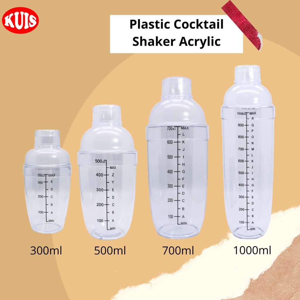 Plastic Cocktail Shaker Acrylic 350ml 500ml 700ml 1000ml Plastic Drink
