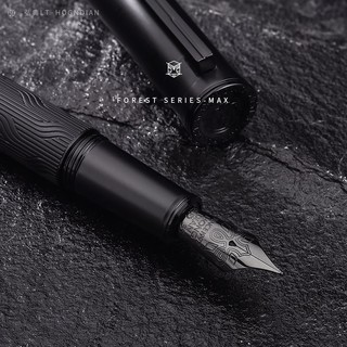 Hongdian Black Forest Max Vulpen Titanium Extra Fijn - Luxe Zwarte Schrijfpenset