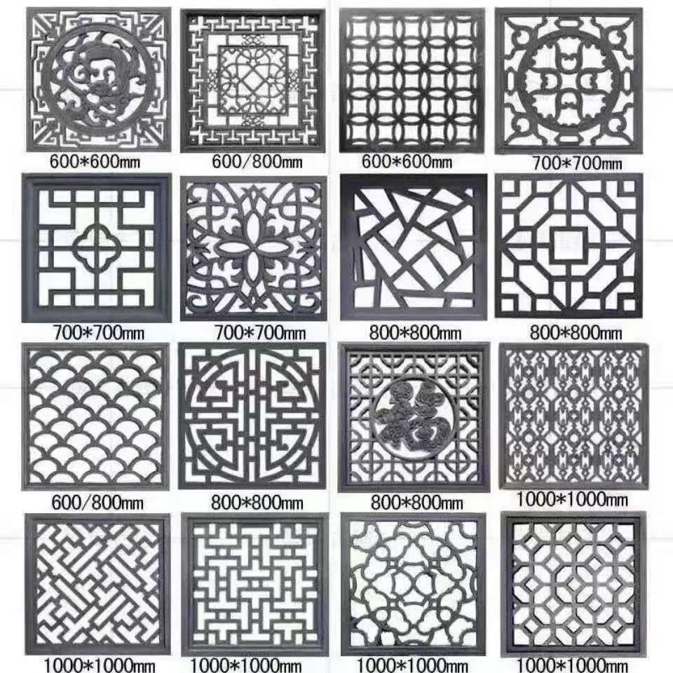Chinese Style Courtyard Wall Hollow out Brick Carving Antique Cement ...
