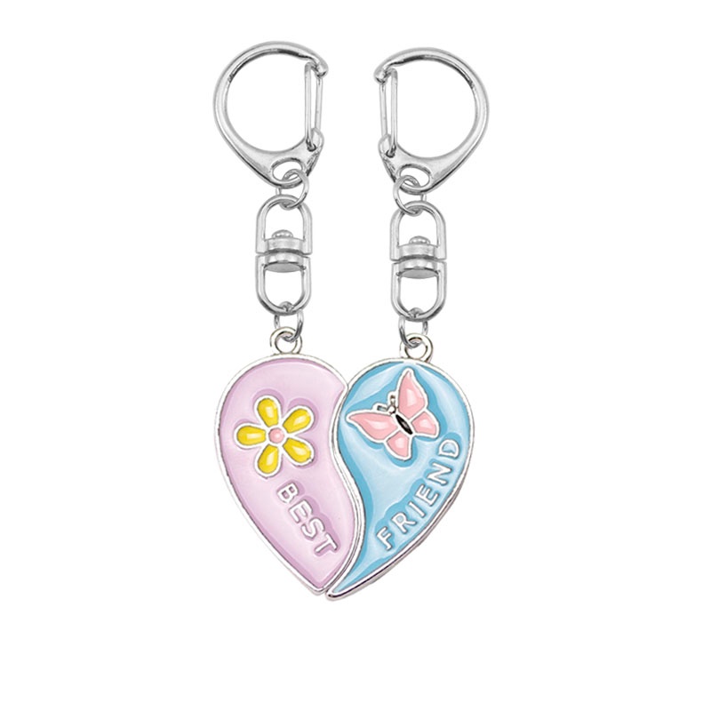 Best Friend Keychain Small Flower Butterfly Pendant Backpack Key Chain ...
