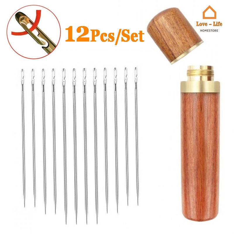 12 Pcs Stainless Steel Sewing Needle With Storage Box/ Elderly Needle ...