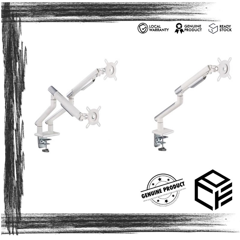 MACHDESK MD49 SLIM MECHANICAL SPRING MONITOR ARM - WHITE ( DUAL ...