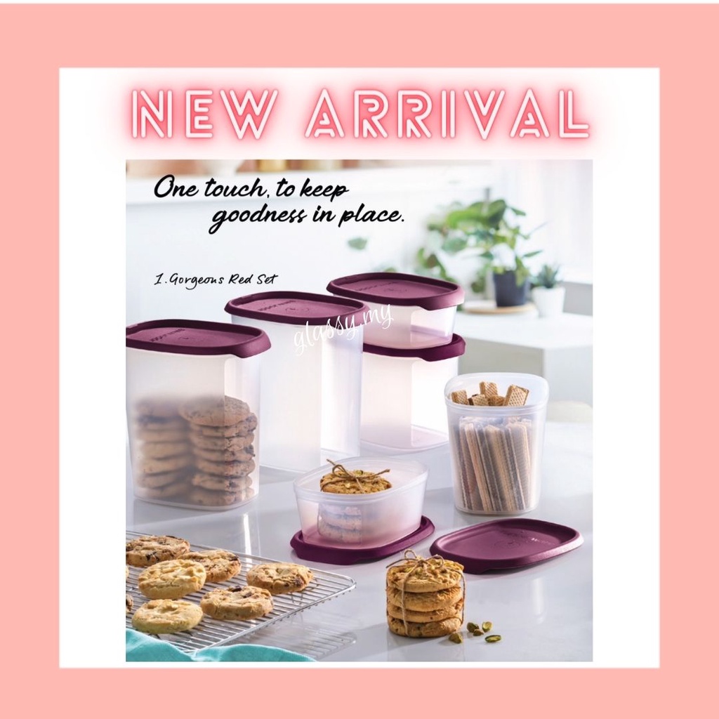 Tupperware One Touch Fresh Set (Gorgeous Red Set/Urban Black Set ...