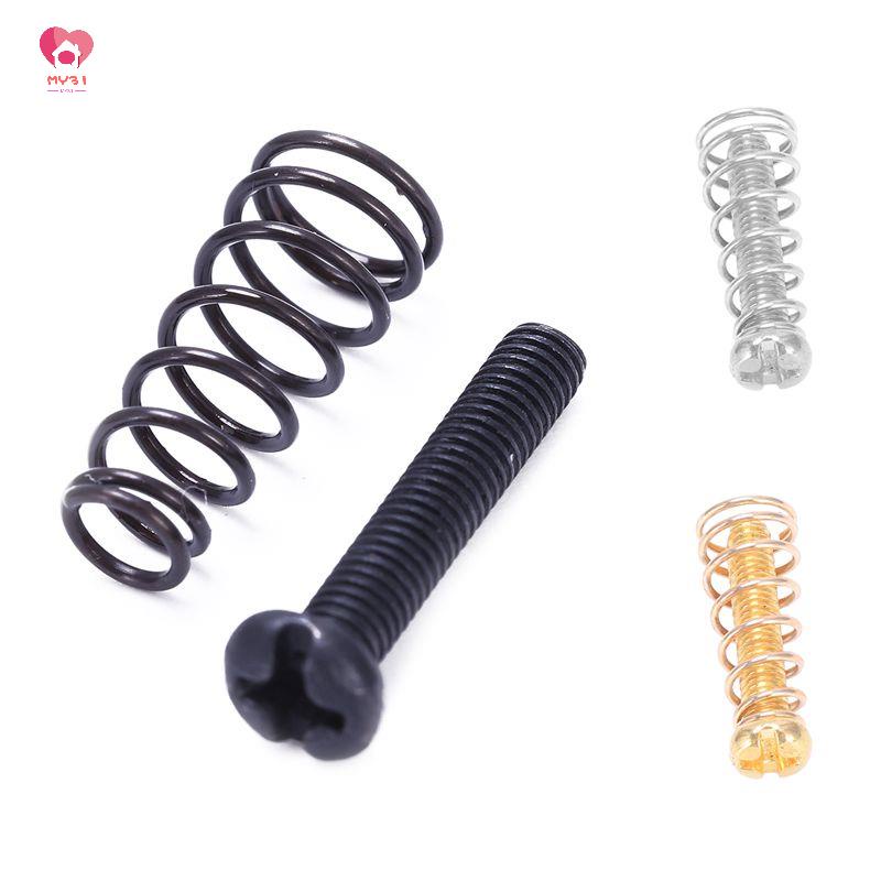 6 Pcs Electric Guitar Tremolo Bridge String Saddles Mount Adjust