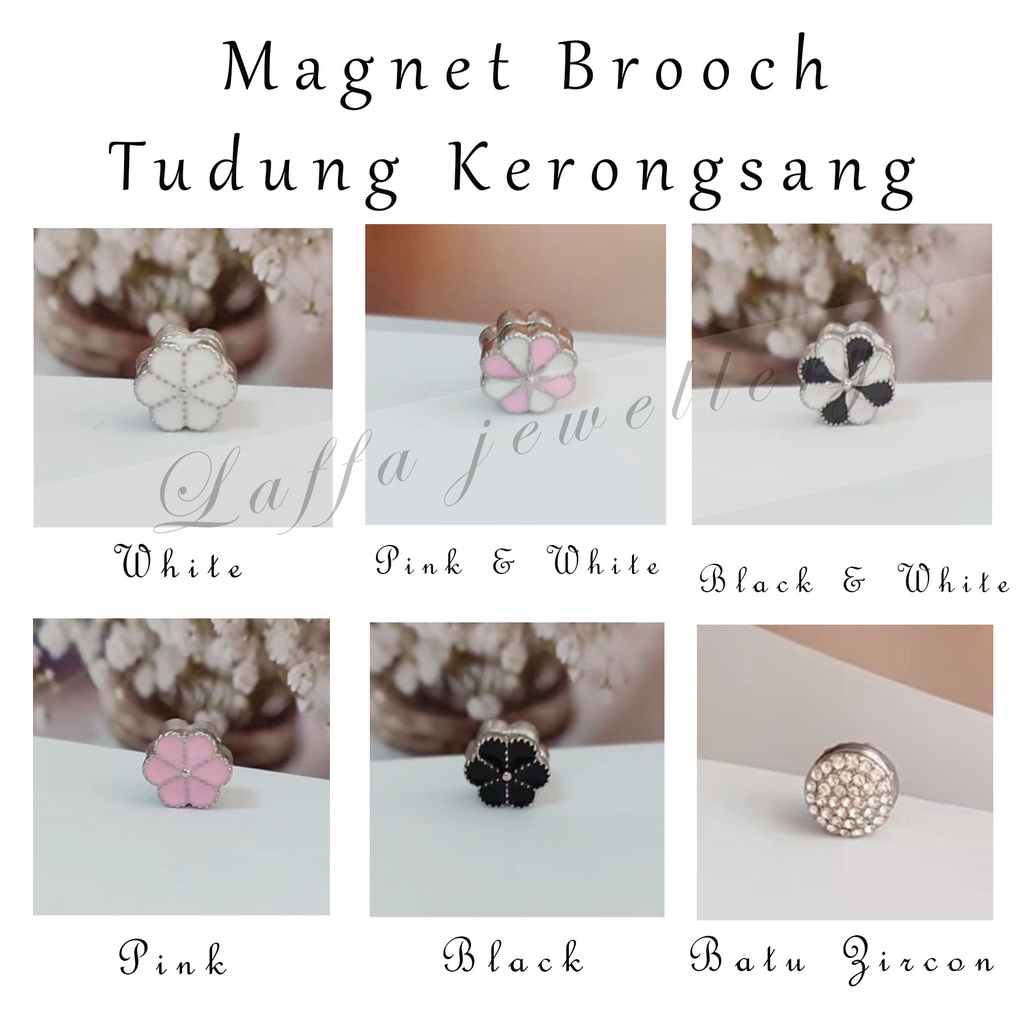 Kerongsang Magnet Pin Tudung Brooch Magnet Headscarf Kerongsang