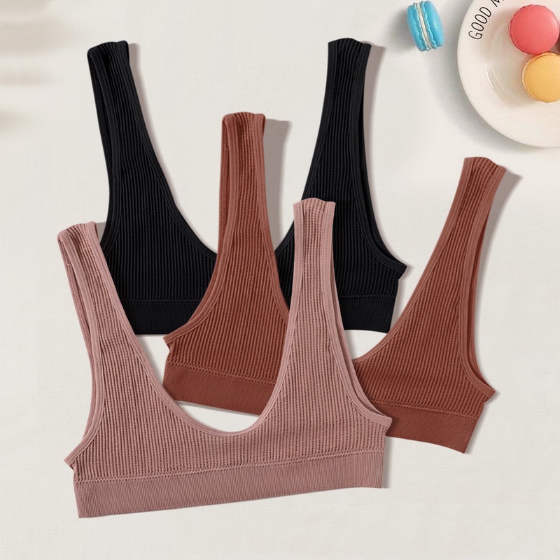 Top women Seamless Sports Bra Plunge bra Deep V Sexy crop tops women's