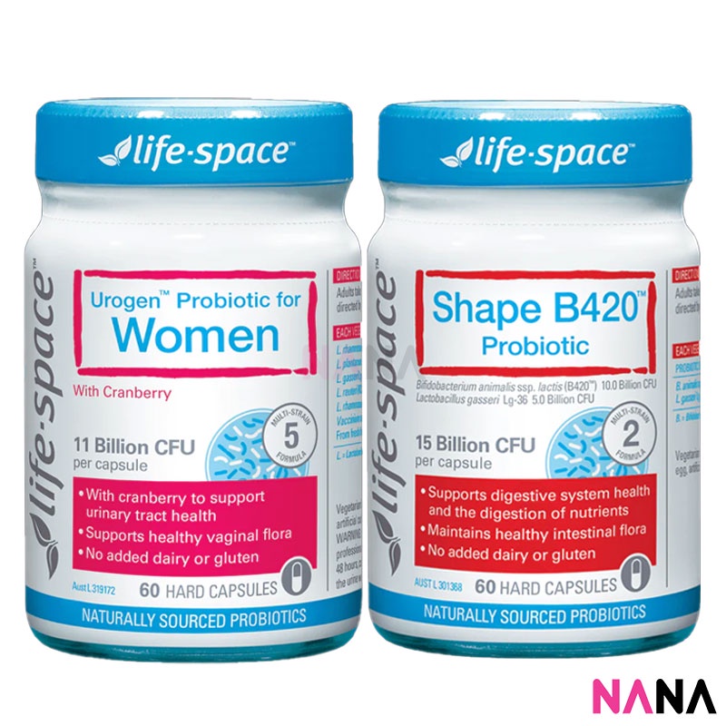 Life Space Women's Health Duo Pack: Shape B420 Probiotic 60 Capsules ...