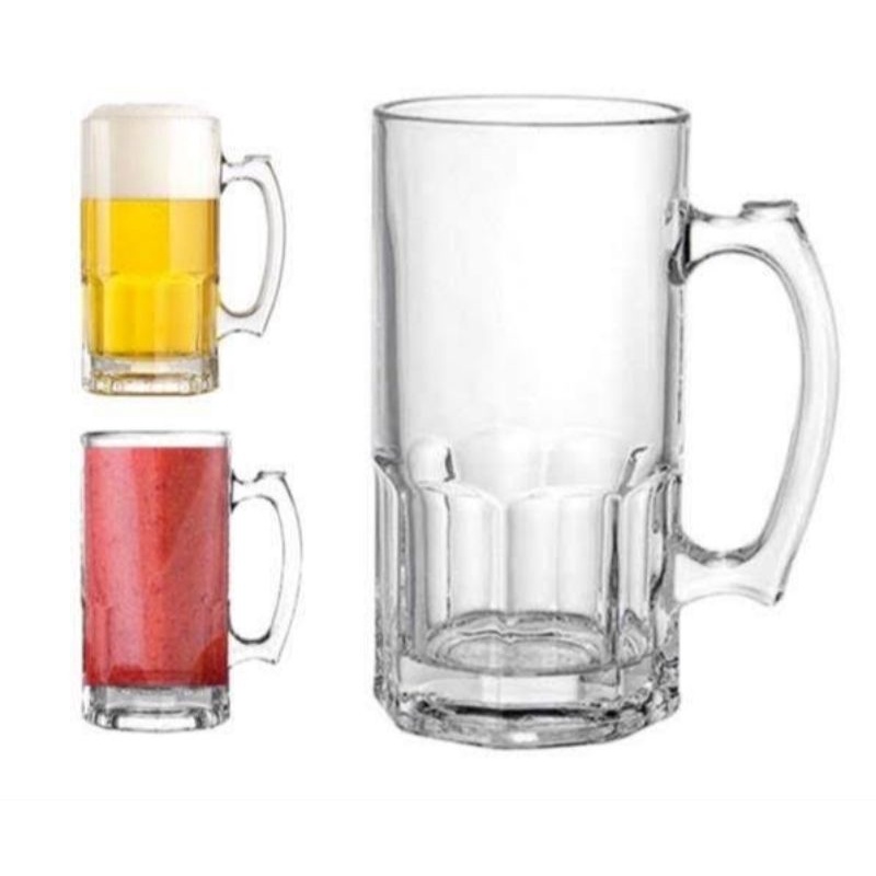 Super Large Drinking Glass with handle 1 Litre Restaurant use Beer Mug