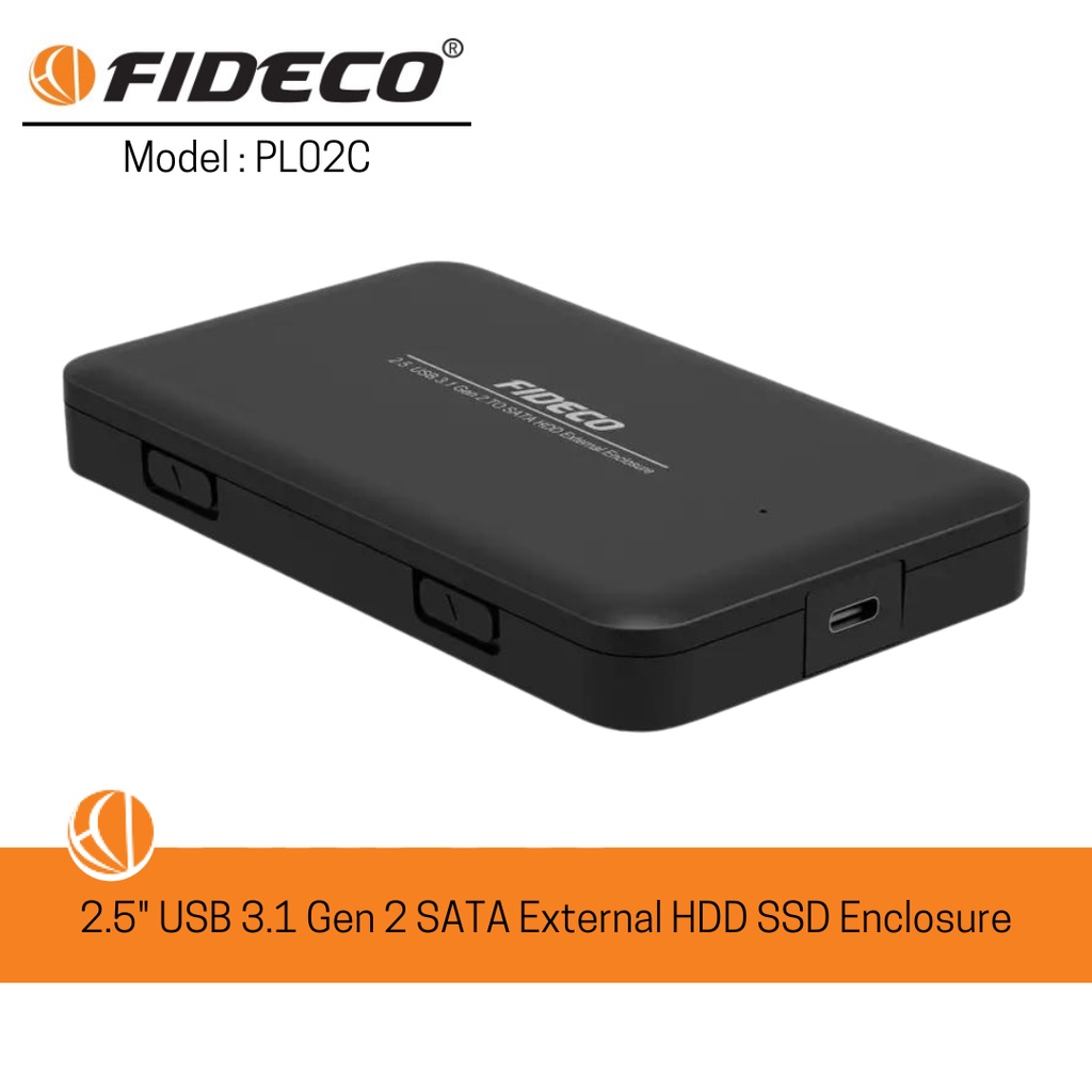 FIDECO PL02M 2.5 Inch SATA to USB 3.0 Tool Free External Hard Drive