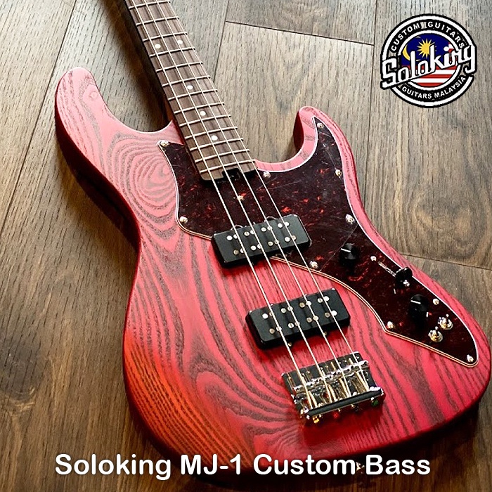 Soloking MJ-1 Custom Electric Bass Guitar - Trans Crimson Red (MJ1 / MJ ...
