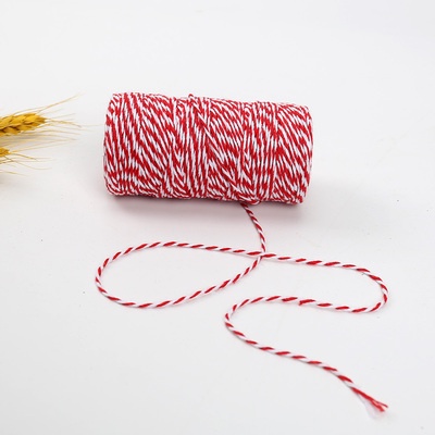[Local]15M/100M Double color red white cotton cord hand-woven ply cord ...