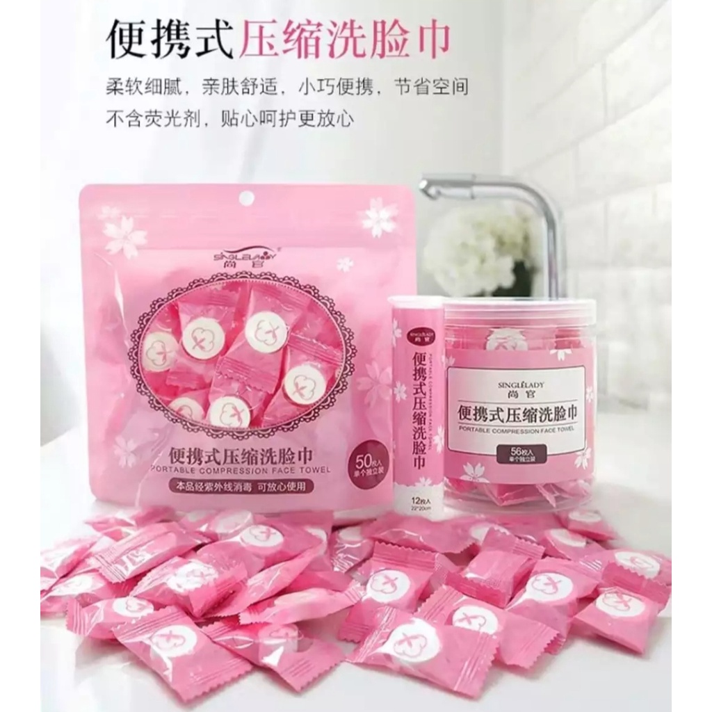 Malaysia Stock 1pcs compressed/Disposable Face Towel,Travel Cotton Compact Facial Tissue Wipers