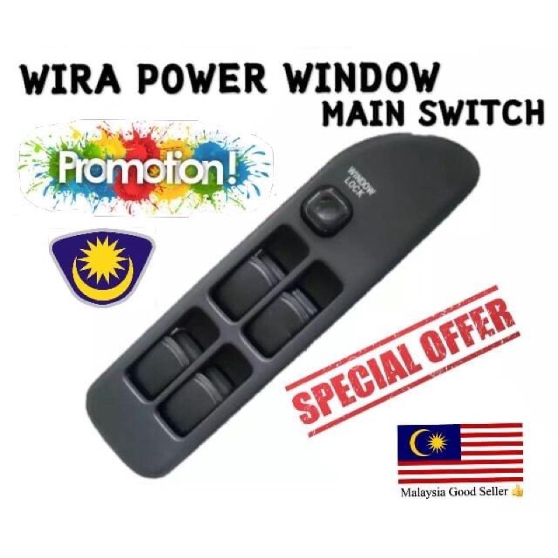Collab Proton Wira Power Window Wira Main Switch Suis tingkap Master