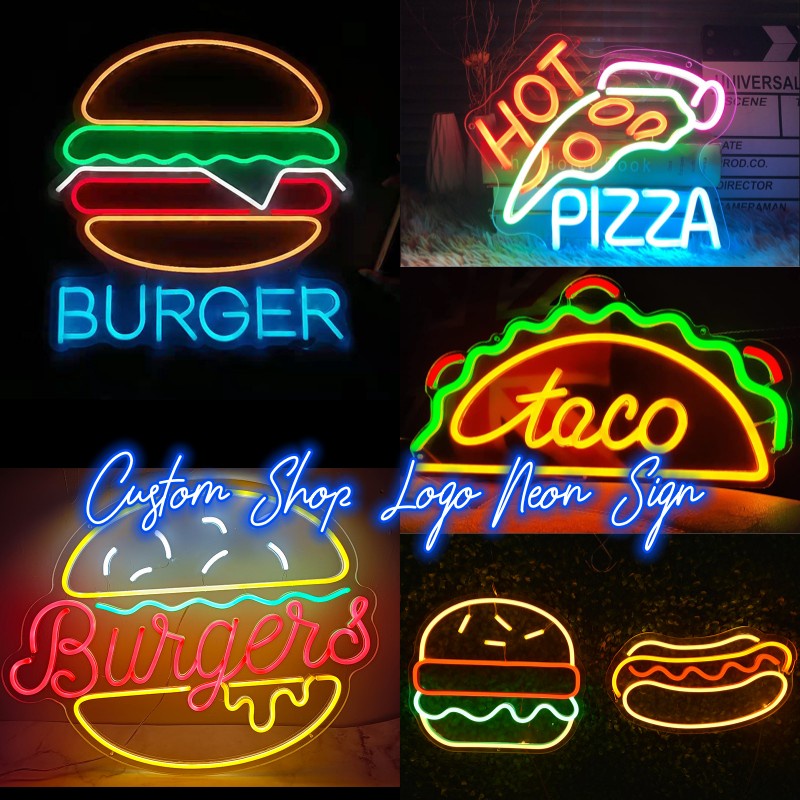 Custom MAMAK Burger shop Shape led neon sign indoor shop wall ...