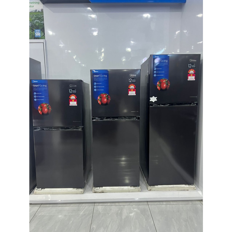 Midea Twin door refrigerator 4 star inverter black colour 200 litre