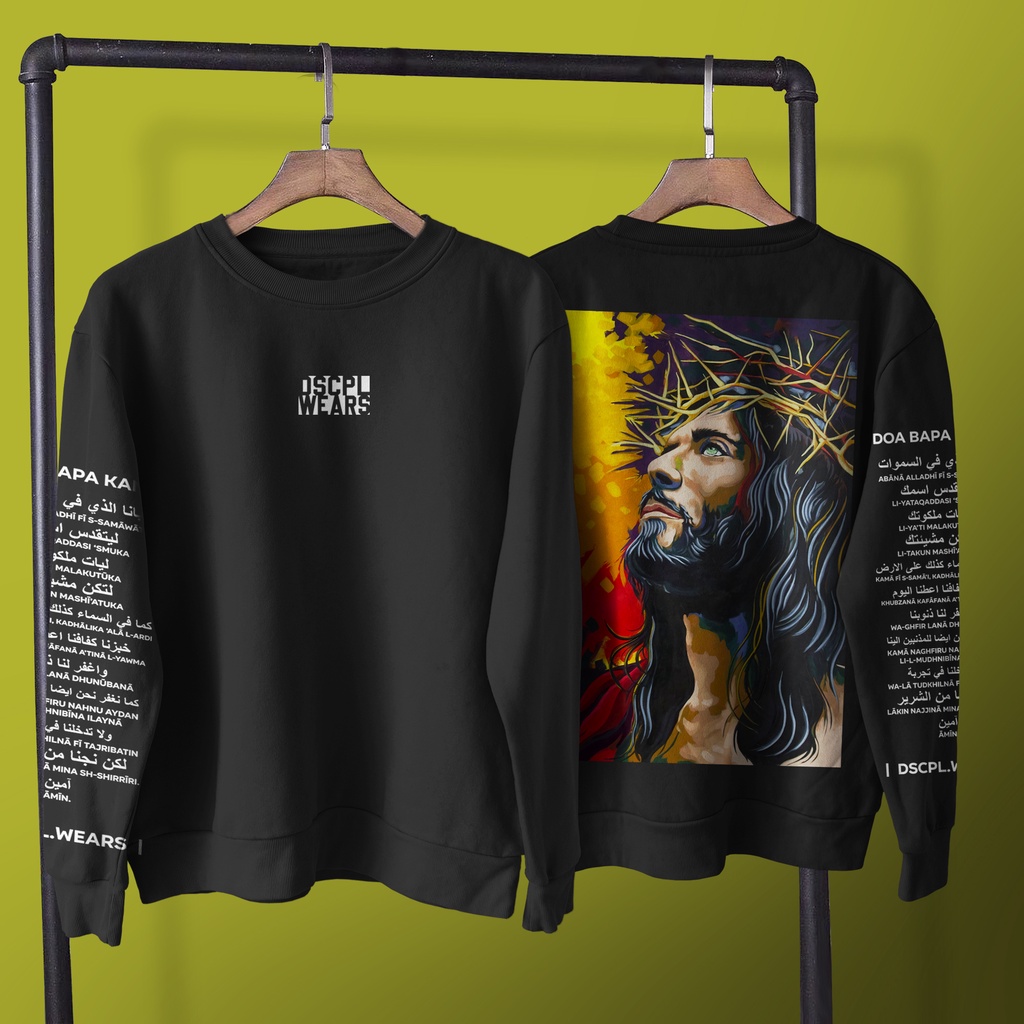 CREWNECK ROHANI CALLIGRAPHY SWEATER PRAYER FOR OUR FATHER OF JESUS ...