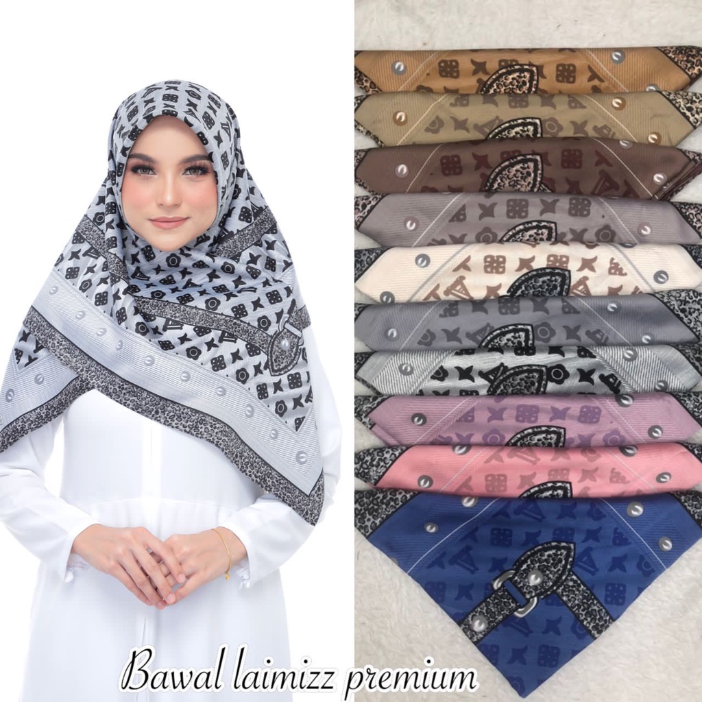 Satin Silk Tudung Bawal Lamiz Corak Square Printed Laimizz Wholesale 10 Corak Shopee Malaysia 0544