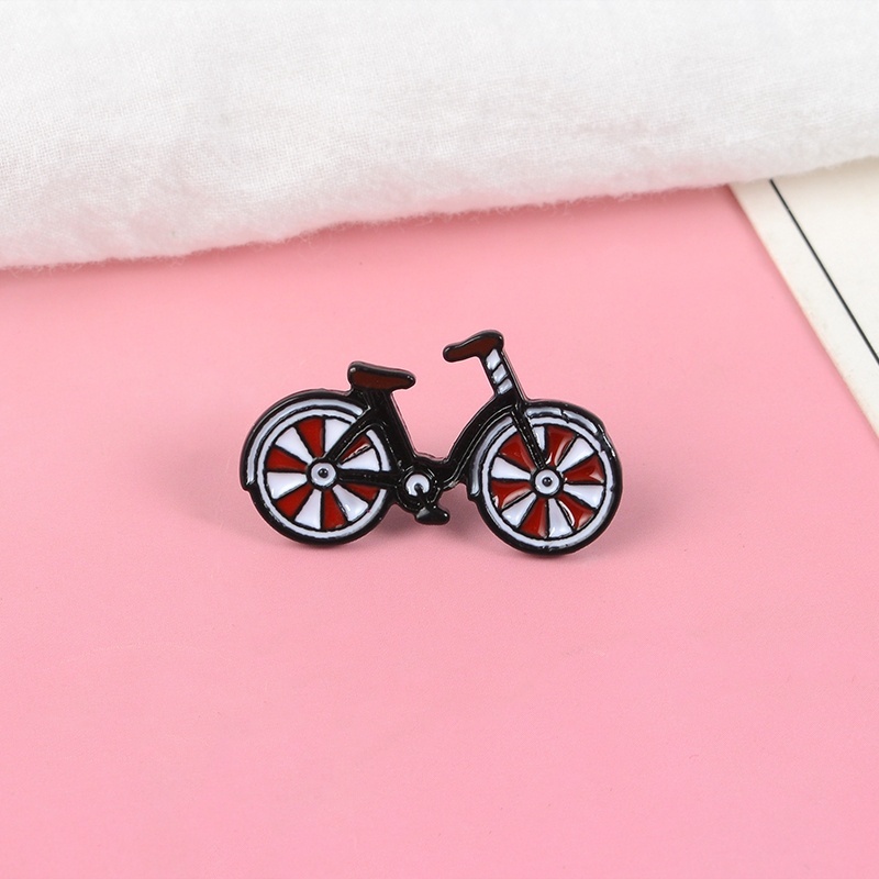 I Love My Red Bicycle Enamel Pin Bike Cyclists Brooch Badges Sports