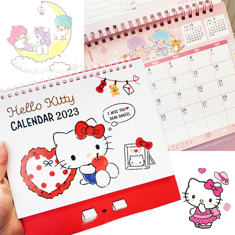 2023 Kawaii Anime Desk Calendar Cartoon Melody Purin Kuromi Small