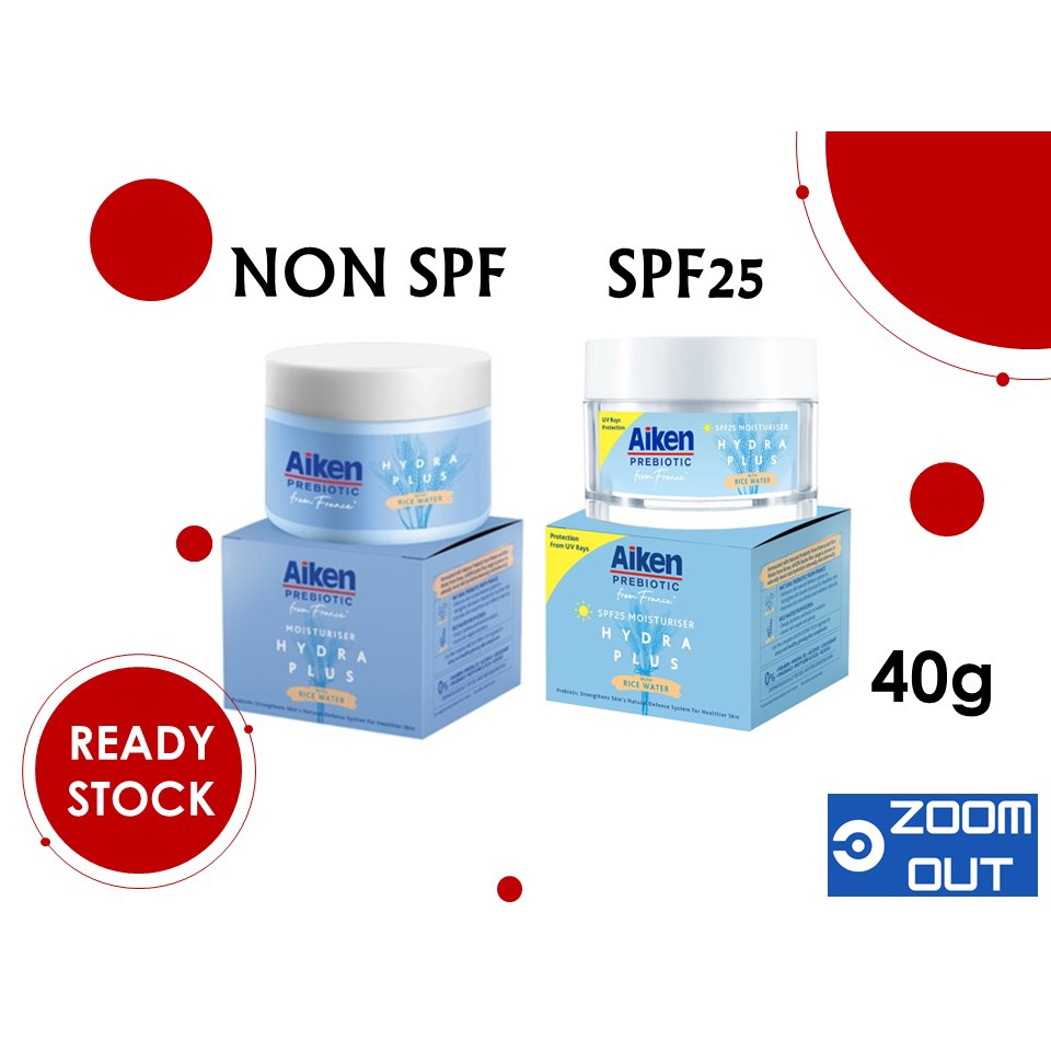Aiken Prebiotic Hydra Plus Day Moisturiser (SPF Non SPF) (40g
