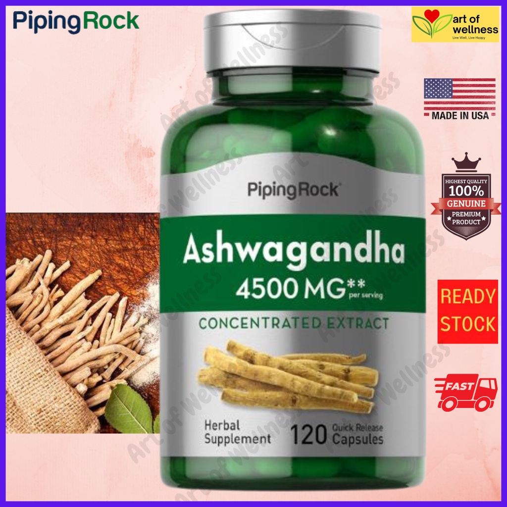 Usa Piping Rock Ashwagandha Mg Per Serving Capsules Relieves Stress Anxiety