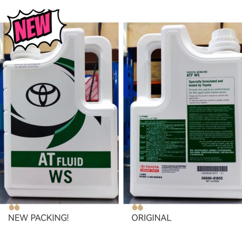 100 ORIGINAL TOYOTA ATF WS GEAR OIL 4 Liters NEW PACKING