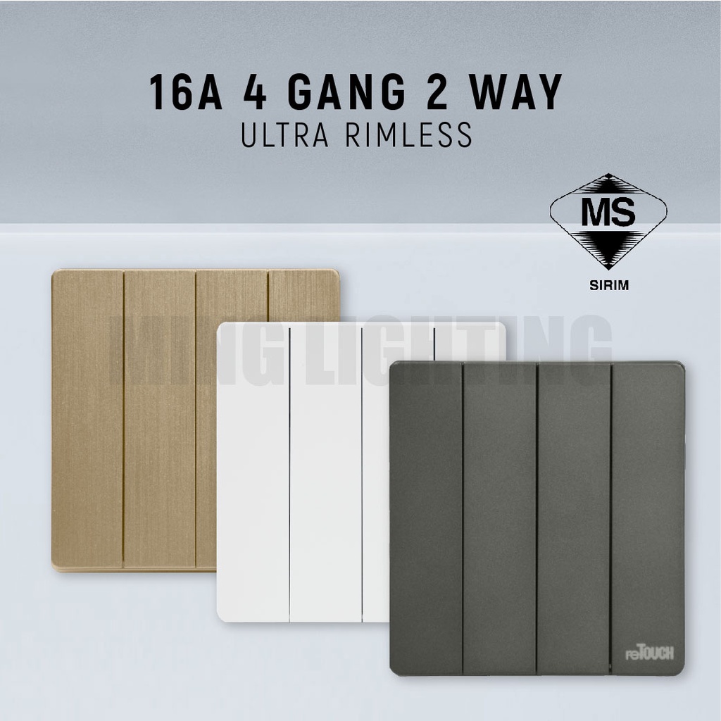 [SIRIM] Retouch Ultra Rimless Modern Socket Wall Switch Door Bell ...
