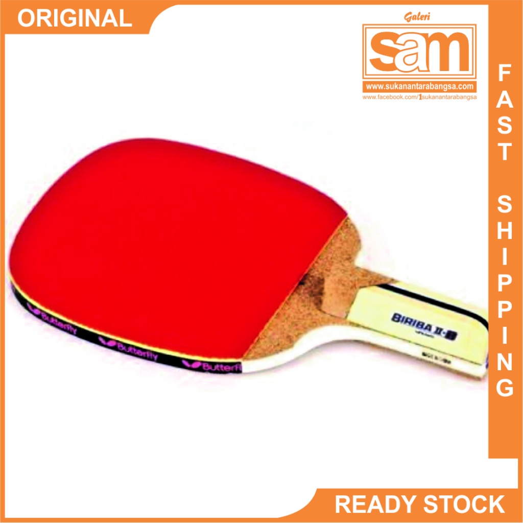 Butterfly Biriba II Japanese Penhold Table Tennis Bat with 40+ Balls