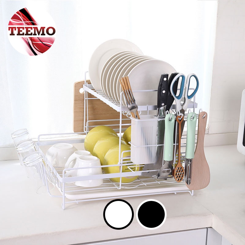 Teemo 2 Layer Draining Dish Rack Kitchen Utensils Multifunctional ...