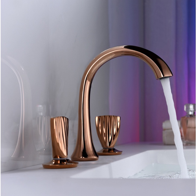 Copper shower hot and cold bathtub countertop faucet cold and hot water