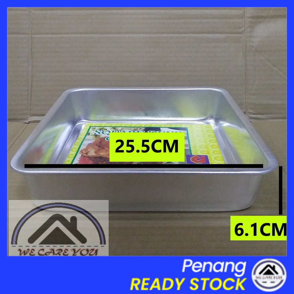 Wecareyou20 25CM Square Cake Mould 10INCH with Fixed Base Acuan Loyang Petak Acuan Kek Acuan