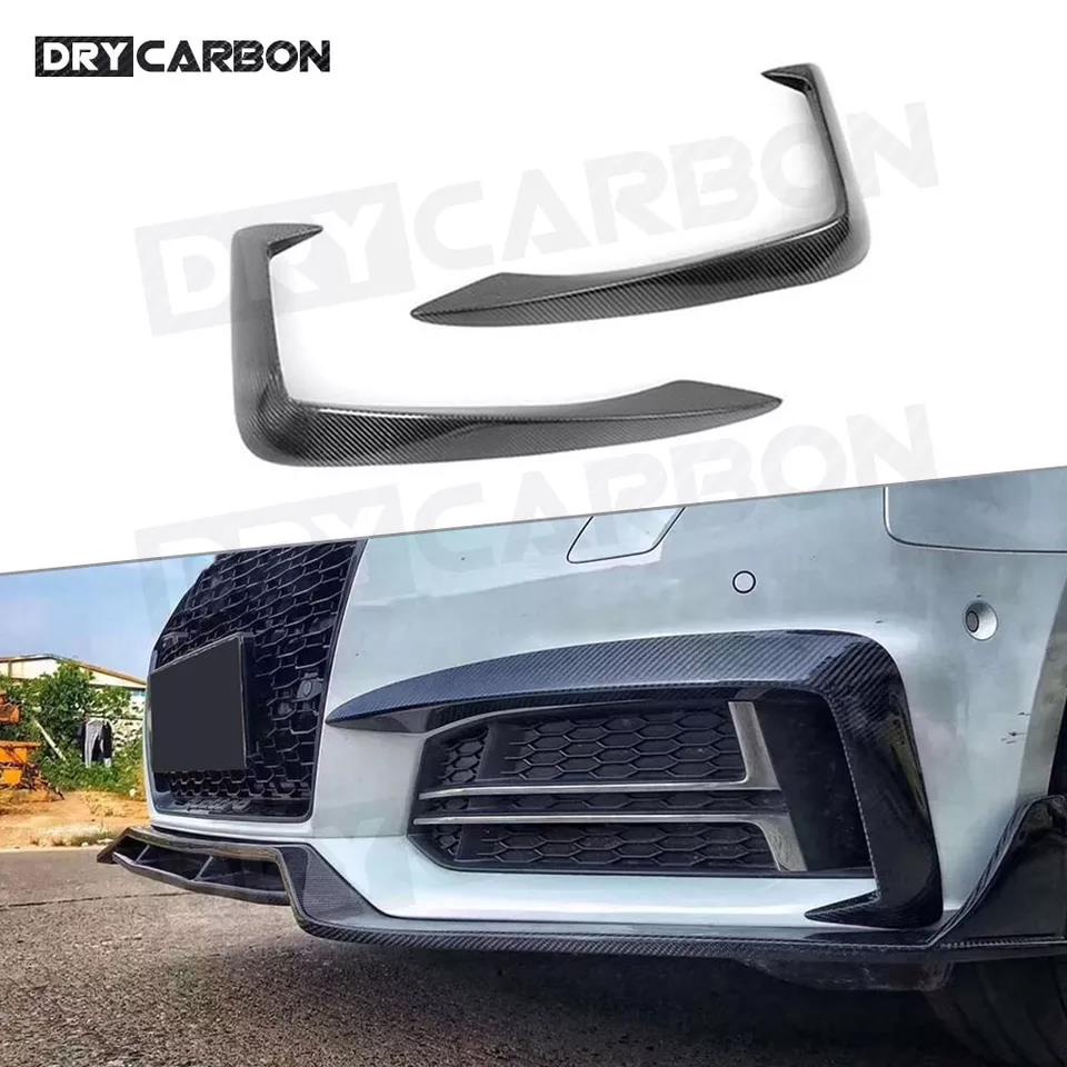 Carbon Fiber Front Bumper FogLamp Eyelid Eyebrows Trim Canards Cover ...