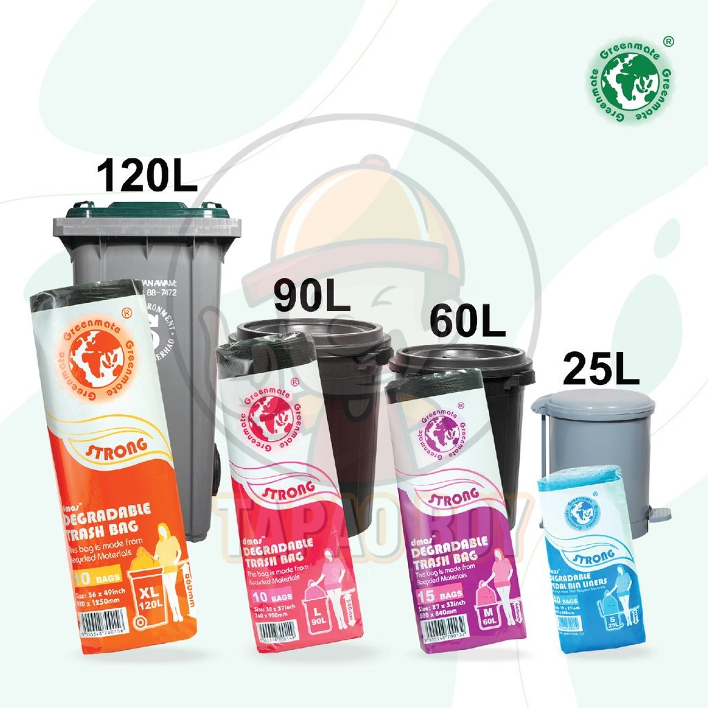 Greenmate Strong Oxo-Biodegradable trash bag / garbage bag on roll ...