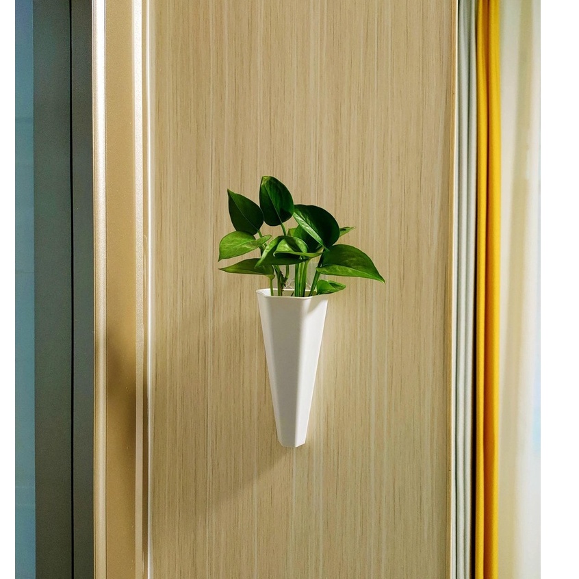 Korean Minimalist Flower Pot PP Hanging Wall Self Adhesive Sticker ...