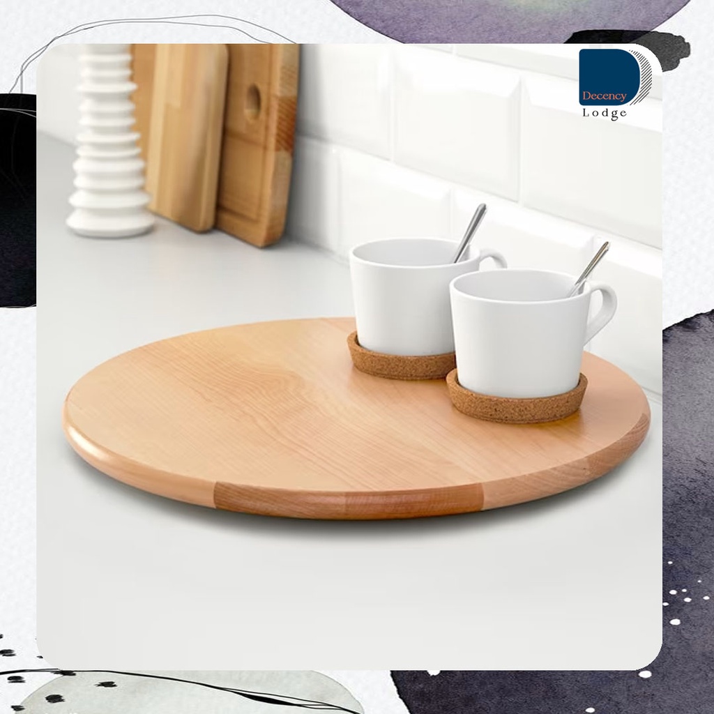 IKEA SERVEWARE SNUDDA LAZY SUSAN SOLID WOOD 39CM SERVING DISHES PAPAN