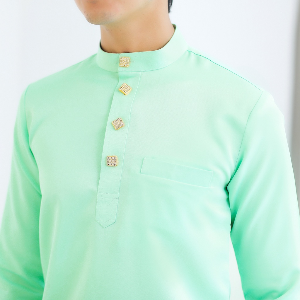 Baju Melayu Slim Fit (MINT GREEN) Shopee Malaysia