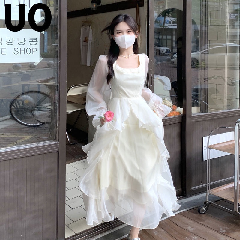 Fairy White Square Neck Dress