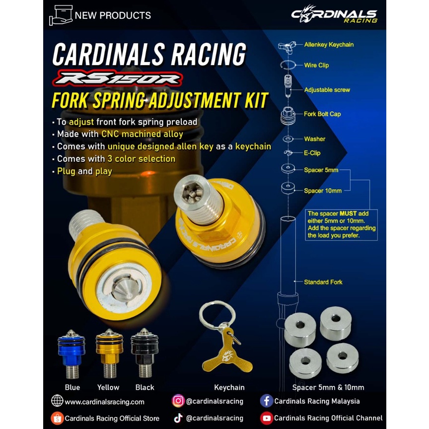Cardinals Fork Spring Adjustment KIT - Y15 Y16/ LC135 V1 / RS150 RSX ...