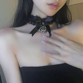 Black Lace Necklace Chokers Gothic Collar Necklace Ladies Vintage Pendant  Clavicle Chain gothic lolita