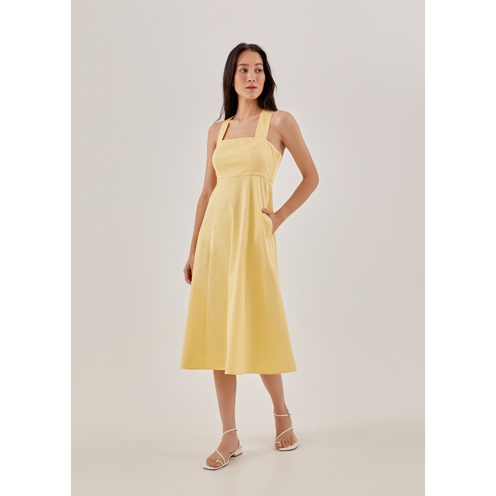 Taliah Empire Waist Cross Back Dress Shopee Malaysia