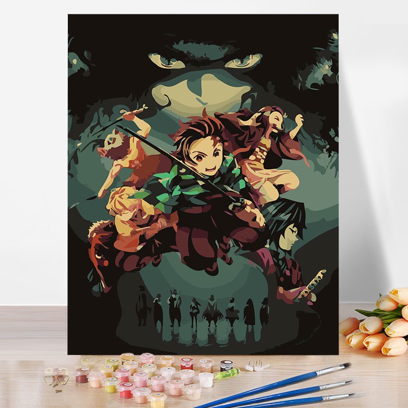 DIY Oil Painting With Frame 40*50cm Paint by Numbers for Adults DIY油画 ...