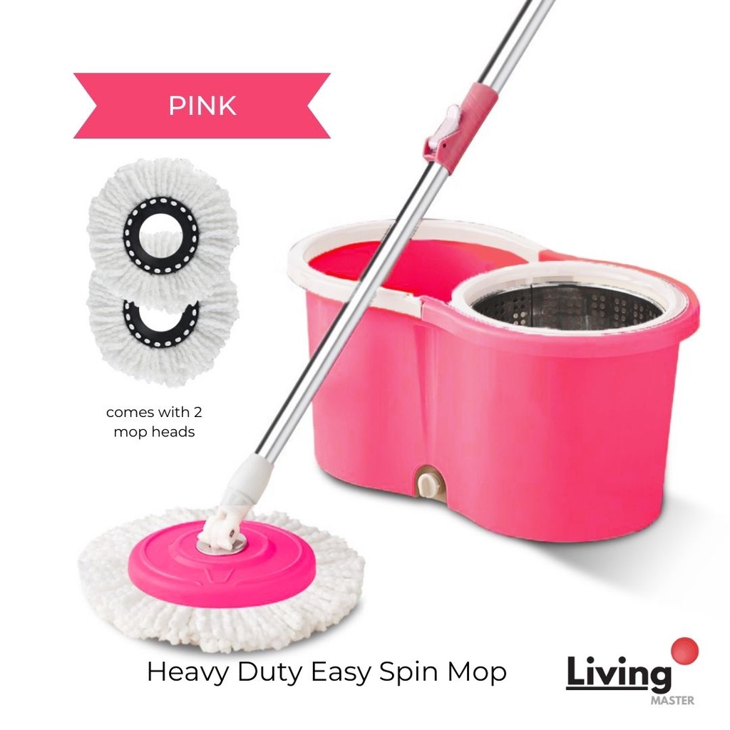 Spin Mop with Stainless Steel Basket & Wheels Multiple Color Choice Automatic Spin Mop Hand Free