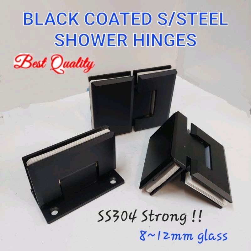 Matt Black Shower screen hinge bathroom clip Glass door hinge Display ...