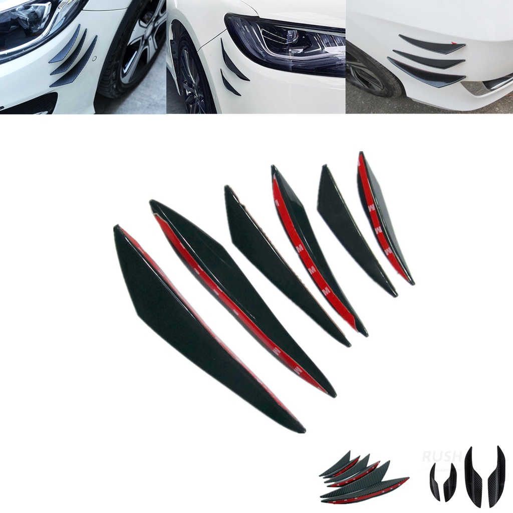 4/6Pcs Universal Car Front Bumper Lip Splitter Fins Body Spoiler ...