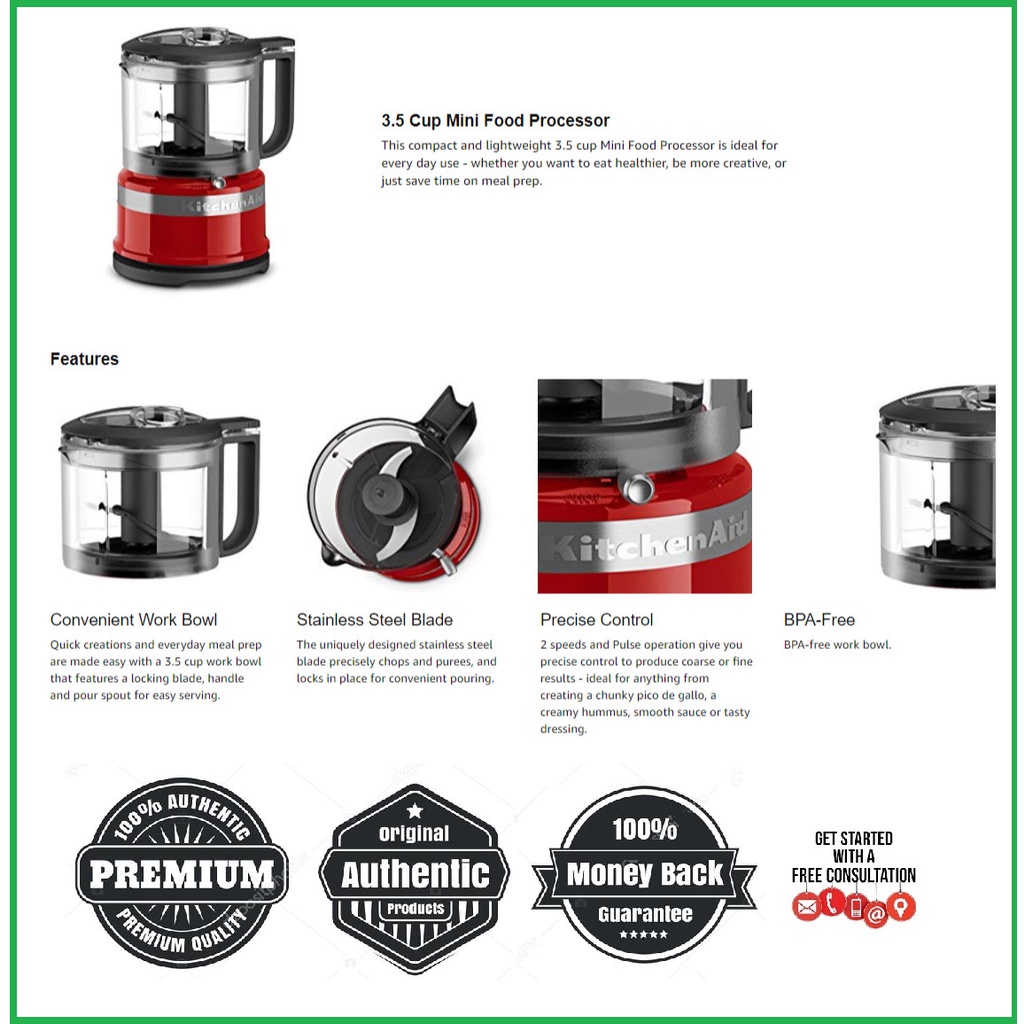 KITCHENAID 3.5 CUP FOOD CHOPPER 5KFC3516 | Shopee Malaysia