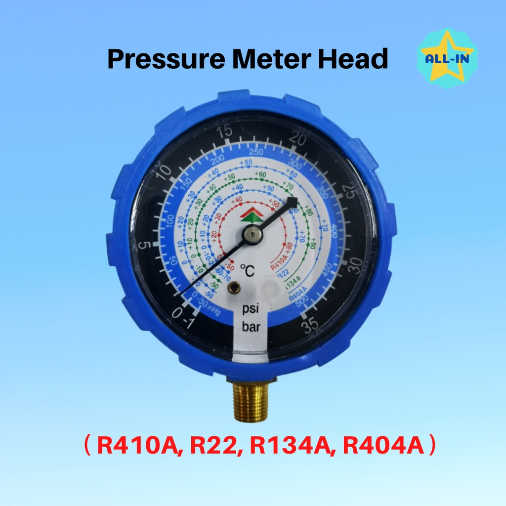 1way Pressure Gauge Head R410a, R22, R134a, R404a Single Manifold