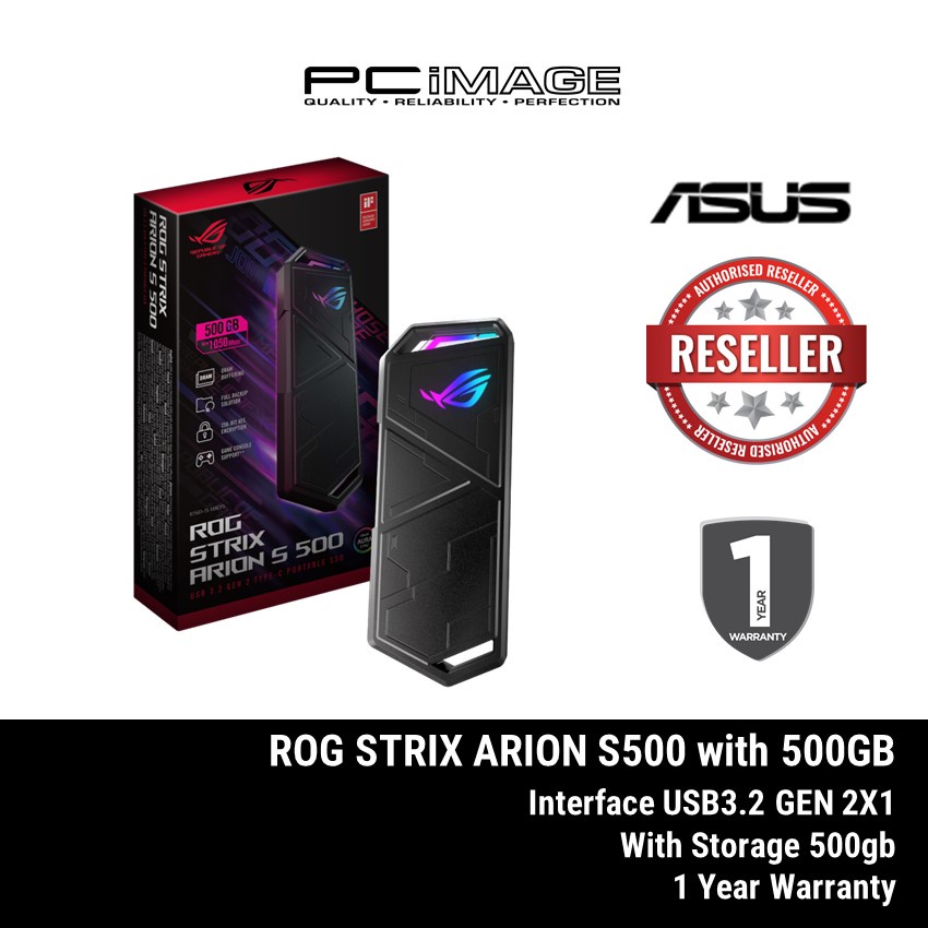 ASUS ROG STRIX ARION LITE SSD NVME AURA case, USB-C 3.2, M.2 NVMe