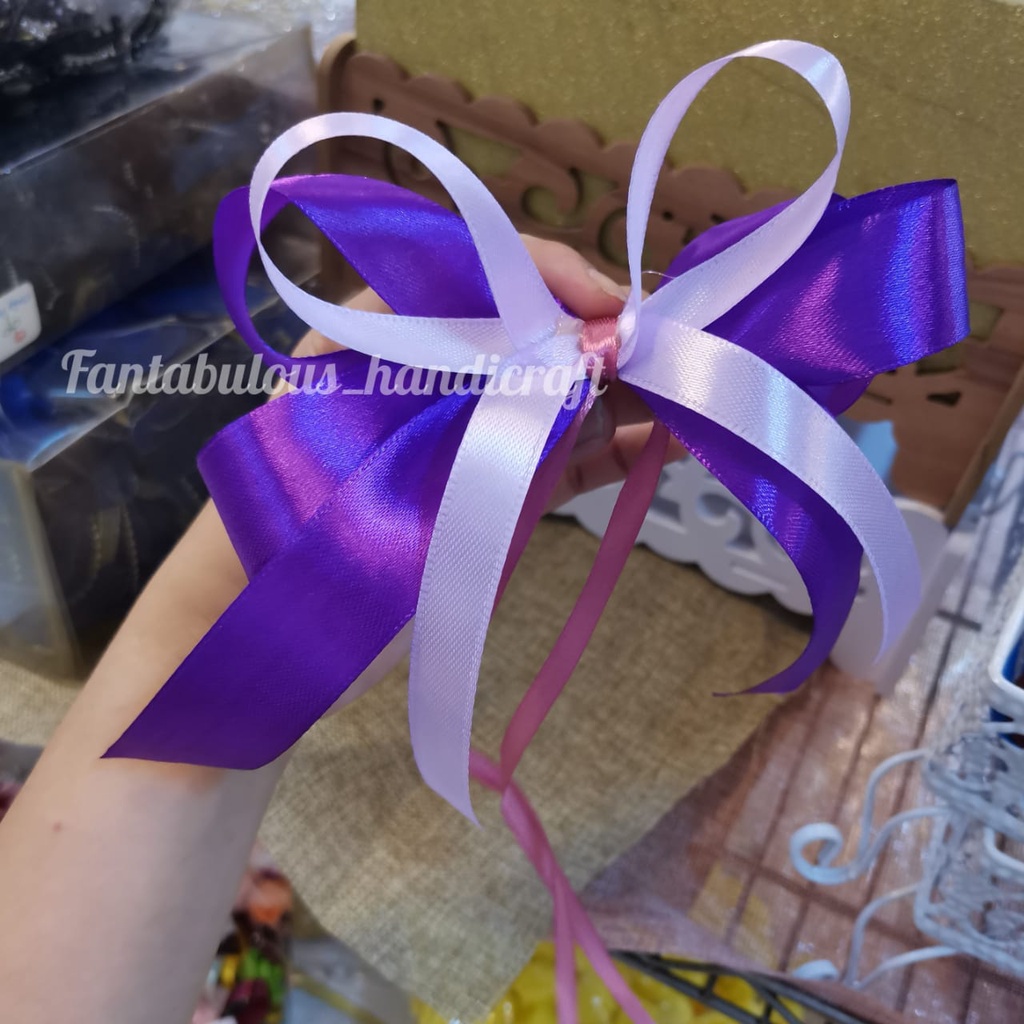 1 x Ready-Made Ribbon Satin Colorful Ribbons hamper Ribbon Reben ...